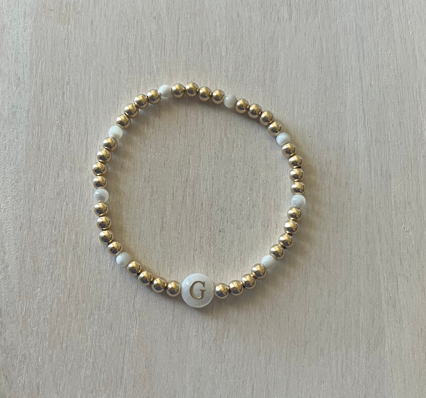 Mother of Pearl Initial Bracelet