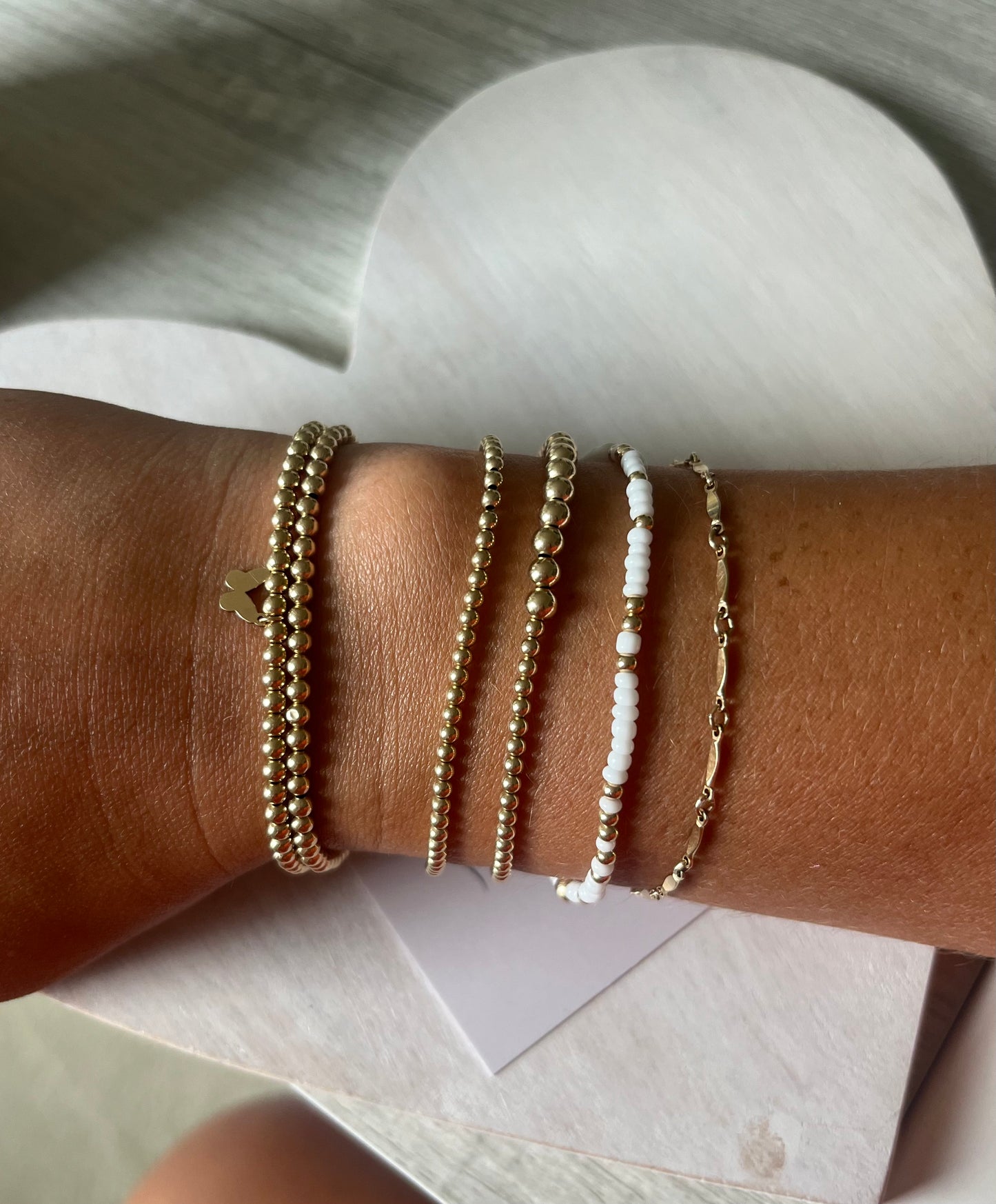 White Beaded Bracelet