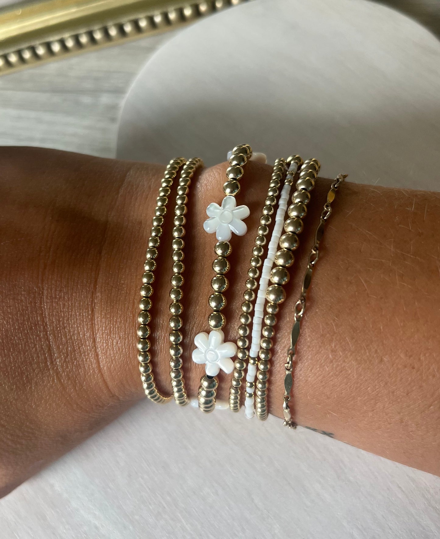 Mother of Pearl Flower Bracelet