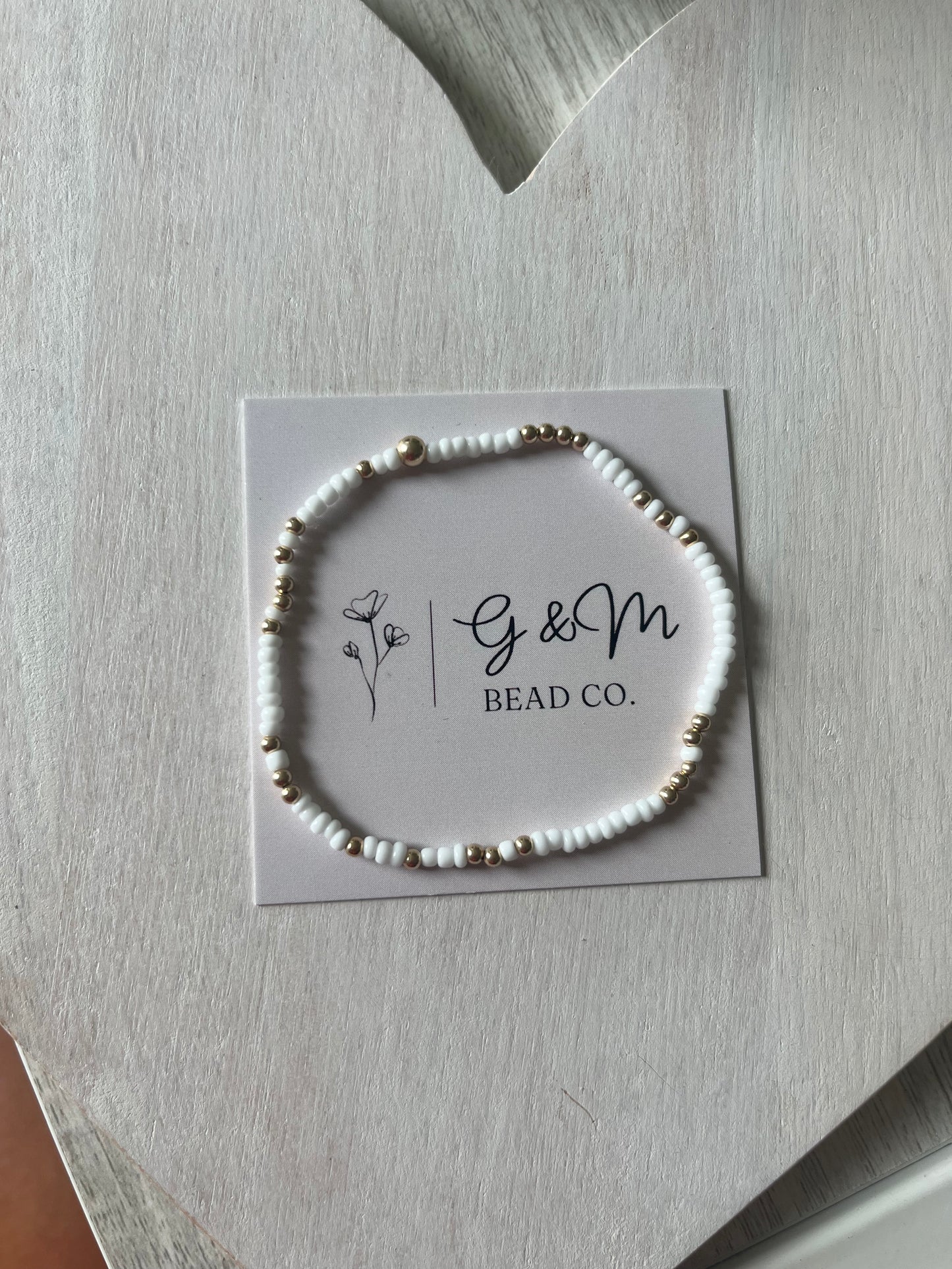 White Beaded Bracelet