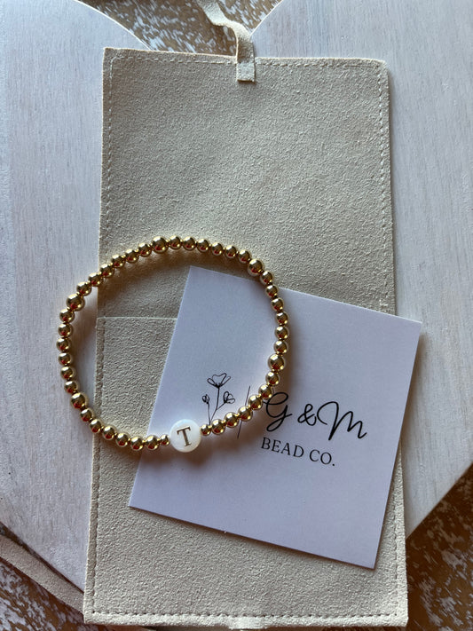 Mother of Pearl Initial Bracelet