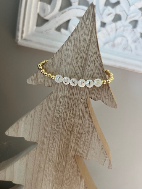 Mother of Pearl Name Bracelet